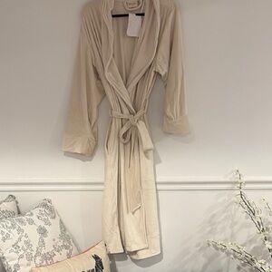 Pure Fiber Splendid Cream Bamboo Belted Robe
